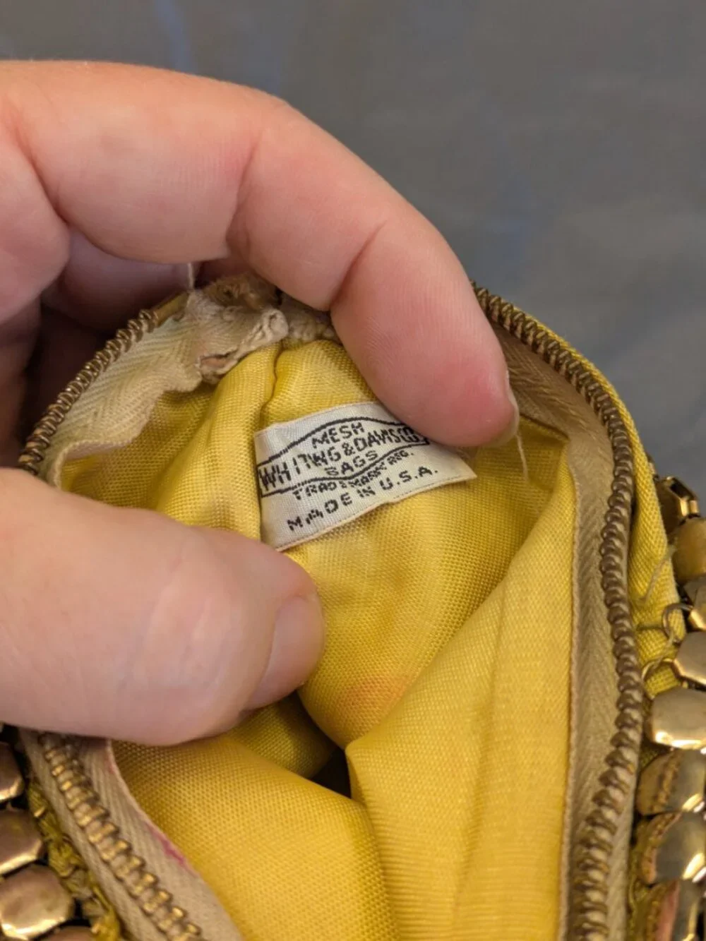 Whiting and Davis Gold Mesh Pouch